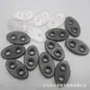 Ponto 2cm fivela de nariz de porco macia em PVC película transparente de dois furos Oval borracha macia cordão de ajuste de nariz de porco fivela