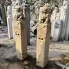 Escultura em Pedra Poste para Amarrar Cavalo, Leão em Pedra Azul Estilo Antigo, Pilar para Amarrar Cavalo, Ornamento Decorativo para Pátio Interno Hotel, Pedra para Amarrar Cavalo