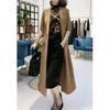 9720 Da Ai Mei Yi Yuan 2026 Nueva Chaqueta de Moda con Cuello Elegante en Color Caqui, Gabardina Larga para Mujer, Ropa de Abrigo Adelgazante, Moderna