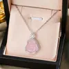 Collar de acero de titanio con cadena para clavícula femenina, imitación de calcedonia de hielo alta natural, Buda, accesorios de regalo de cumpleaños avanzados, venta al por mayor en vivo