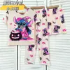 Pijama de Verano para Niños Conjunto de Tres Piezas con Camiseta de Manga Corta, Shorts y Pantalones Largos para Niños y Niñas Ropa de Casa de Dibujos Animados para Niños Pequeños y Medianos Estilo de Dibujos Animados