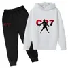 Comercio Exterior Primavera y Otoño Ropa para Niños Sudadera con Estampado de Letras CR7 Conjunto de Pantalones Ropa Deportiva Casual para Niños de Edad Media de 3 a 13 Años