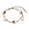 Pulsera Minimalista de Ágata y Concha de Doble Capa de Estilo Romano Europeo y Americano, Joyería de Acero de Titanio con Diseño Nicho de Jade Minimalista Estilo Ins 18K