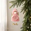 Nuevo colgante de ángel de peluche con alas de cornamenta de dibujos animados de Mingguan, accesorio para árbol de Navidad.