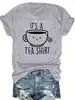 Talla Europea Transfronteriza Camiseta Casual de Cuello Redondo para Mujer Moda Camiseta "Esto es una camiseta" Tarjeta de Letras