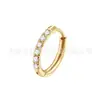 Aros de Titanio F136 Incrustados con Circonita Aros Lisos de Titanio G23 Aleación de Titanio Joyería para Piercings Anillos para el Cartílago Auricular de Venta Caliente Transfronteriza