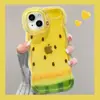 Capa de Celular de Melancia de Verão para Apple 16promax 14 Silicone Transparente 13 Suporte Duplo 15 Criativa Pequena Fresca