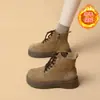 Botas Martin para Mujer, Botas de Media Caña con Suelas Gruesas, Botines Casuales Retro que Aumentan la Altura, Nuevo Estilo de Invierno, Zapatos de Algodón Cálidos con Forro de Felpa, Botas de Nieve