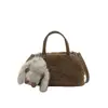 Moda Outono e Inverno Bolsa de Pelúcia de Luxo Feminina Estilo Coreano Simples e Elegante Bolsa Caixa de Ombro Mini Bolsa Transversal