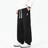 Calça Masculina Enbu Primavera e Outono Novo Estilo Solta Marca Americana Tendência Calça Reta Fluida Verde Militar Calça de Moletom Casual Calça Longa Esportiva