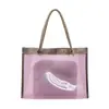 Bolsa de Palha Transparente Grande Capacidade da Moda Tendência deste Ano para Mulheres Versátil Elegante Bolsa de Compras Bolsa de Ombro Personalizada