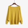 Popular Amazon 2021 otoño e invierno tejido para mujer cuello barco manga murciélago camisa europea y americana talla grande suéter holgado exclusivo transfronterizo