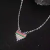 La Cima del Arcoíris~Nuevo Collar Colorido de Corazón de Zircón de Moda para Mujer Lujo Accesible Diseño de Nicho Cadena de Clavícula de Gama Alta