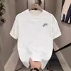 Camiseta de Algodão Puro Pesado de Manga Curta para Homem, Estilo Novo de Verão, Marca de Alta Qualidade na Moda, Corte Largo, Gola Redonda, Camiseta Fashion