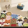 Capachos de Entrada com Desenhos de Animais Pequenos, Resistentes a Manchas e Fáceis de Cuidar, Capachos de Fio de PVC Cortáveis, Capachos de Porta de Entrada