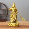 Guan Gong de Bronze, Guan Gong de Bronze, Guan Gong com Espada, Guan Di Guan Er, Ornamento de Estátua de Divindade Doméstica, Guan Gong de Pedra em Pé