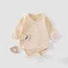 Roupas Jingqi para Recém-Nascidos Macacão Manga Longa Roupas Largas para Bebê Algodão Puro Primavera e Outono Roupas Triangulares Parciais