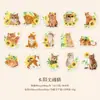Adesivos Yanji Série Mundo dos Gatos Materiais de Decoração para Diário com Tema de Gato, 50 Folhas Incluídas, 6 Designs para Escolher