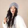 Gorro Tejido de Felpa de Colores Mixtos Dulce para Mujer, Gorro de Otoño e Invierno, Estilo Japonés, Cálido, Protector de Orejas, Para Ciclismo, Gorro de Felpa a Prueba de Frío, Gorro de Lana