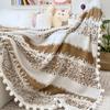 Manta Multifuncional Jacquard Bicolor Catiónica Manta Dormitorio Sofá Manta Bola de Pelo Manta para Siesta de Oficina