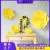 Flores Artificiais Amarelas Rosa da Moda Flores Decorativas Check-In Parede de Flores Parede de Fundo Quintal Suprimentos de Decoração Suave Adereços para Fotografia
