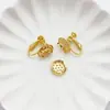 Brincos de Chuveiro com Disco de Agulha Gravado 925 Prata Esterlina Imitação, Preservação da Cor, Preenchidos com Ouro 18K, com Tampões de Orelha, Acessórios de Joias Artesanais DIY