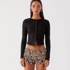 Ebay Roupa Europeia e Americana Feminina Transfronteiriça Outono e Inverno 2026 Novo Cardigan Longo de Botão Cor Sólida Slim Fit High-End