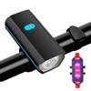 Faro de bicicleta con bocina, carga USB, para conducción nocturna, luz potente, linterna, accesorios para bicicleta de montaña, equipo de conducción.