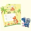 Zz022 Carta de Invitación Temática Invitación Dinosaurio Niño Festival Cumpleaños Carta de Invitación Positiva