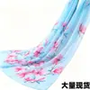 Lenço de Seda Chiffon Lenço Longo Feminino Primavera e Outono Lenço de Proteção Solar Comércio Exterior Lenço Longo de Praia Exportação Atacado Presente