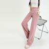 Pantalones vaqueros rosa sucio para mujer, otoño 2023, nuevos, de cintura alta, adelgazantes, holgados, de pierna ancha y rectos.