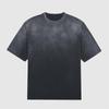 Camiseta de Manga Corta para Hombre Estilo Americano Lavada y Desgastada Talla Grande Hombros Descubiertos Algodón Puro Manga Corta Ropa Holgada de Manga Media para el Trabajo y Citas