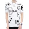 Tricô Malha Masculino Verão Fina Seda de Gelo Manga Curta Camiseta 2025 Nova Camiseta Pesada Masculina Jovem Gola Redonda Top