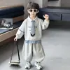 Conjunto de Sudadera Ropa de Otoño para Niños 2026 Primavera y Otoño Nuevo Estilo Coreano Atractivo Manga Larga Deportivo Conjunto de Dos Piezas Ropa para Niños