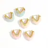 Pendientes de Acero Inoxidable con Corazón de Resina Transfronterizos de Aliexpress para Mujer, Modernos, Sencillos y Versátiles Pendiente Chapado en Oro de 18K