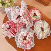 Goma para el pelo de alta gama estilo coreano para mujer, scrunchie con lazo de encaje, cuerda para moño de pelo linda, accesorio para el pelo versátil