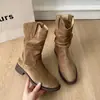 Botas Maillard Martin para Mujer 2026 Verano Nuevas de Moda Suela Gruesa Media Pantorrilla Botines Vaqueros Occidentales y Botas de Jinete