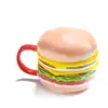 Taza de hamburguesa con tapa taza de cerámica de aspecto elegante Taza de agua para el hogar y la oficina taza personalizada para leche desayuno taza de café