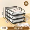Porta-Arquivos Mesa de Escritório Rack de Armazenamento de Documentos Metal Três Níveis Mesa Organizador de Prateleira Multi-Nível Empilhável De Zhu