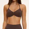 Sujetador de Yoga Transfronterizo Sin Costuras Más Vendido Halter Fruncido Espalda Bonita Sujetador Deportivo para Pilates Fitness para Mujer 4535