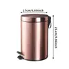 Papelera Redonda de Pedal Color Dorado Champagne de 5L Transfronteriza Cubo de Almacenamiento Operado con Pie para Cocina con Tapa Cubo de Limpieza para el Hogar
