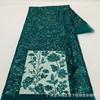 Novo Tecido de Malha com Lantejoulas Preto Dourado Estampado de Flores Vestido de Casamento Vestido Cheongsam Tecido Bordado Lantejoulas
