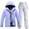 Traje blanco de invierno para hombre y mujer, ideal para snowboard, esquí y snowboard en pareja.