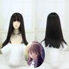 Peluca Femenina Cabello Largo Cobertura Completa de Cabeza Estilo Nuevo Flequillo Completo Cabello Largo Lacio Cabello Humano Simulado Negro Natural Cabello Largo Lacio Venta al Mayoreo
