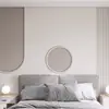 2025 Nueva Tela de Pared para Mesita de Noche de Dormitorio Papel Tapiz para Sofá de Sala de Estar Papel Tapiz de Pared de Fondo para Sala de Transmisión en Vivo de Celebridad de Internet con Rejilla de Madera 3D