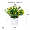 Mini maceta de plástico artificial hecha a medida para escritorio, regalo transfronterizo, hierba de cobre Pu, planta verde, crisantemo silvestre, flor artificial, bonsái de simulación