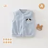 Colete de pelúcia para bebê de 1 a 3 anos para primavera e outono, colete de outer wear quente com aplique tridimensional de desenho animado para meninos e meninas