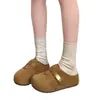 Sandalias Birkenstock de Suela Gruesa para Mujer Ropa de Exterior 2026 Verano Nuevas Retro Perezosas Slip-on Aumentan la Altura Interior Sandalias de Media Punta Cerradas