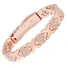 Pulsera Magnética Popular Redonda de Diamantes Completos Transfronteriza Moda Europea y Americana Cierre de una Sola Fila Pulsera Magnética Antiestática para Mujer en Stock