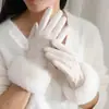 Guantes Calientes para Mujer, Vellón de Terciopelo Alemán, A prueba de Viento, A prueba de Frío, Forrados de Vellón, Ciclismo al Aire Libre, Conducir, Pantalla Táctil, Guantes de Otoño e Invierno